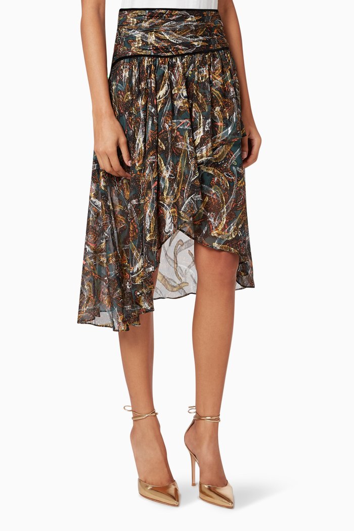 

Gaudenzio Lurex Midi Skirt, Green
