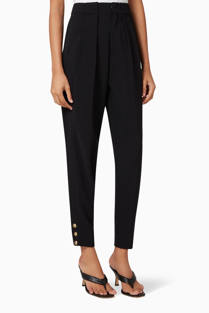 

Pietro Button Hem Pants, Black