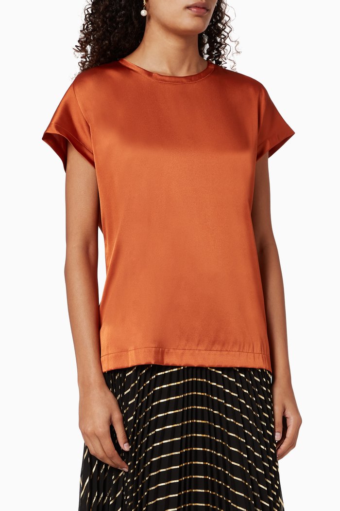 

Farisa 18 Silk Satin Top, Brown