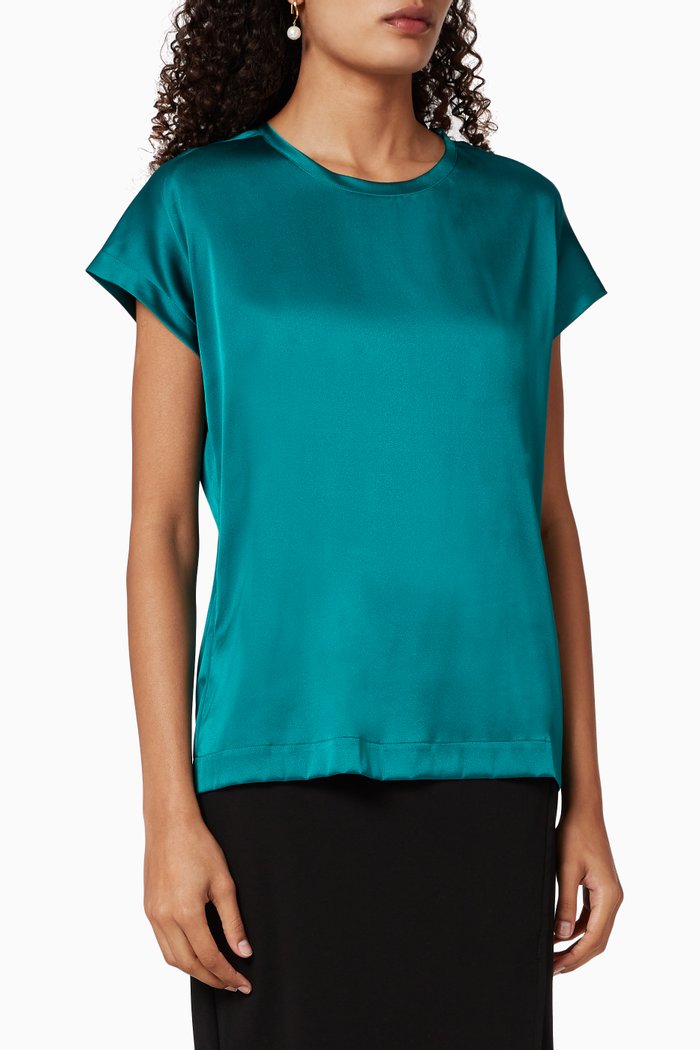 

Farisa 18 Silk Satin Top, Green
