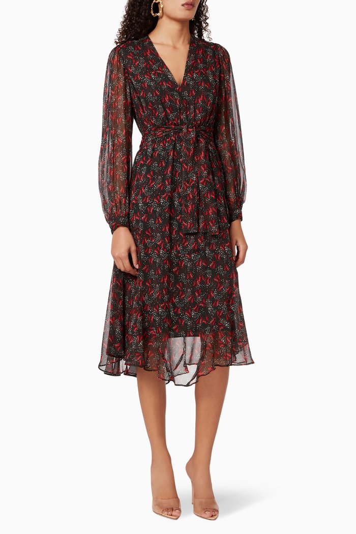 

Gardenia Floral Print Dress, Black
