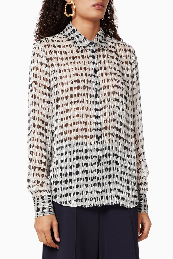 

Niccolo Dévoré Satin Shirt, Black