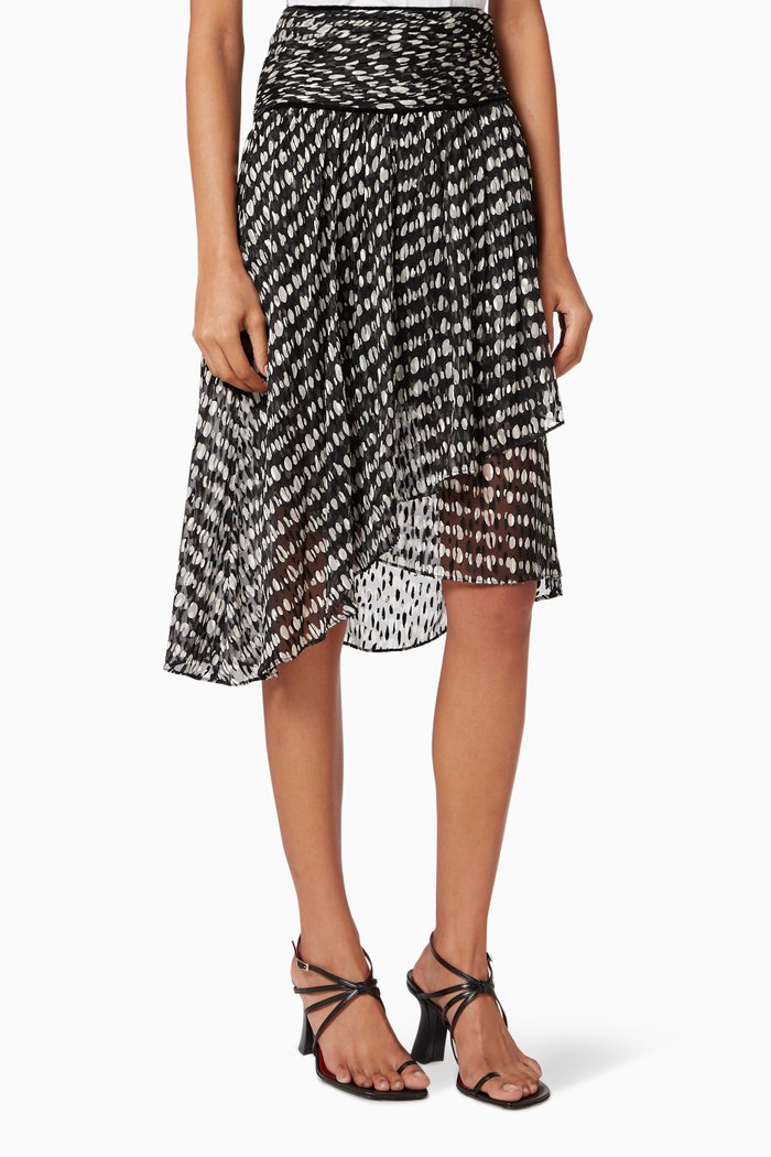 

Gaudenzio Polka Dot Midi Skirt, Black