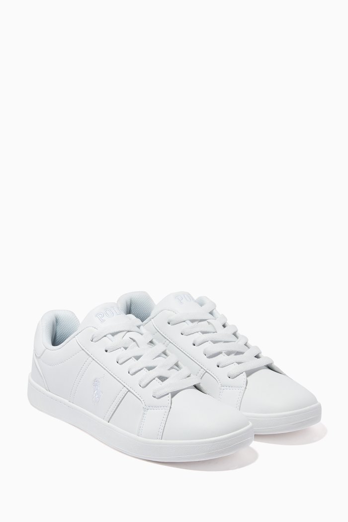 

Oaklynn Lace-Up Sneakers in Leather, White