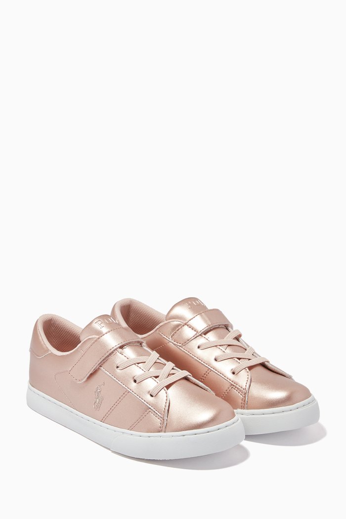 

Theron III Velcro Sneakers in Leather, Pink
