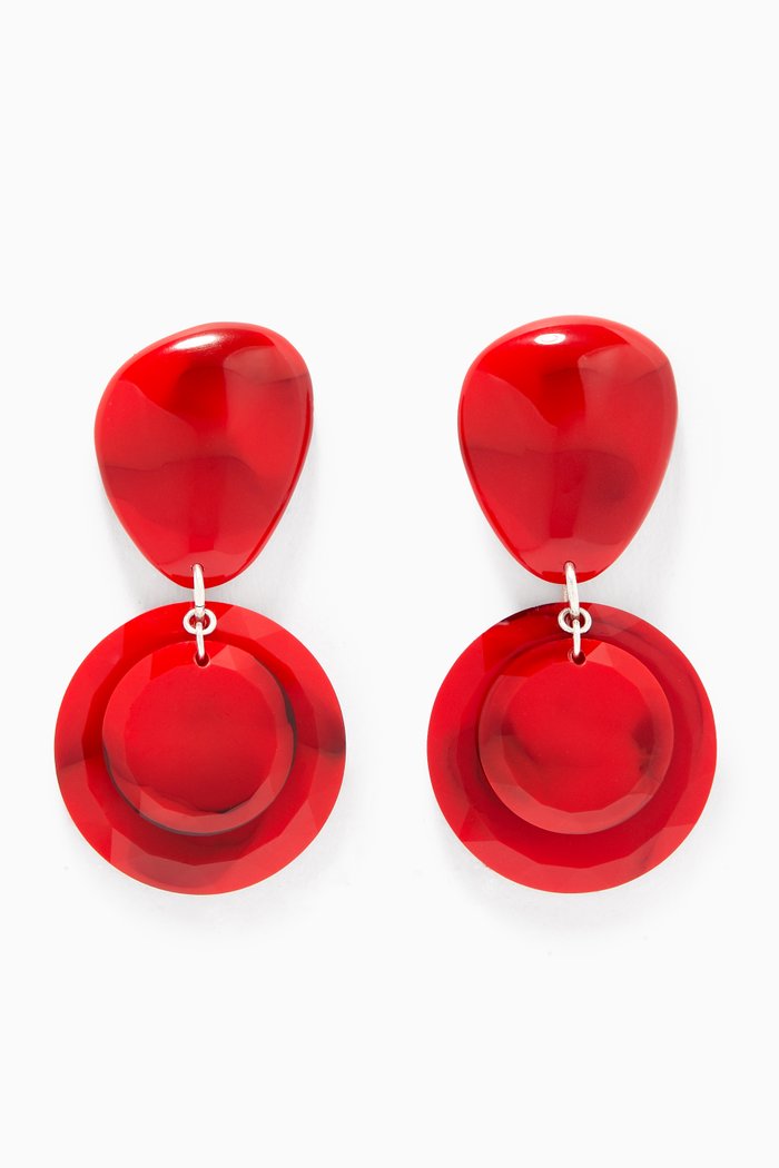 

Dangling Stone Earrings, Red