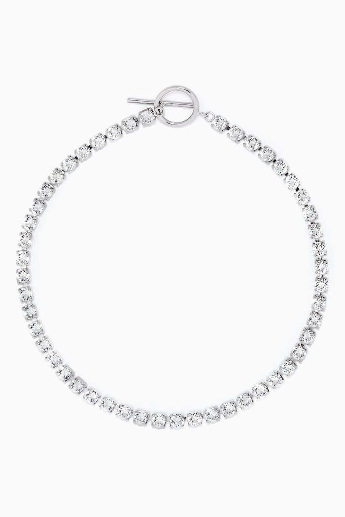 

Crystal-Embellished Chain Necklace, Silver