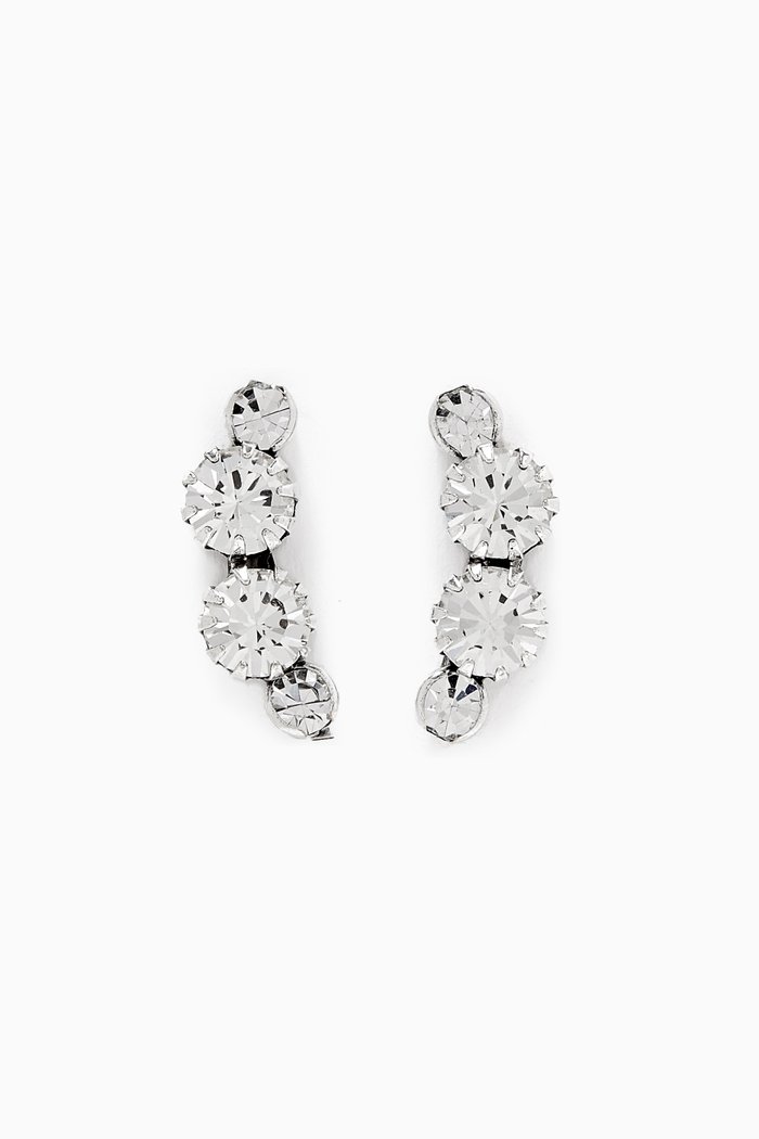 

Crystal-Embellished Stud Earrings, Silver