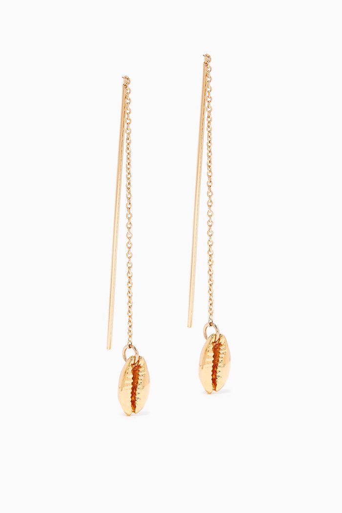 

Dangling Shell Earrings, Gold