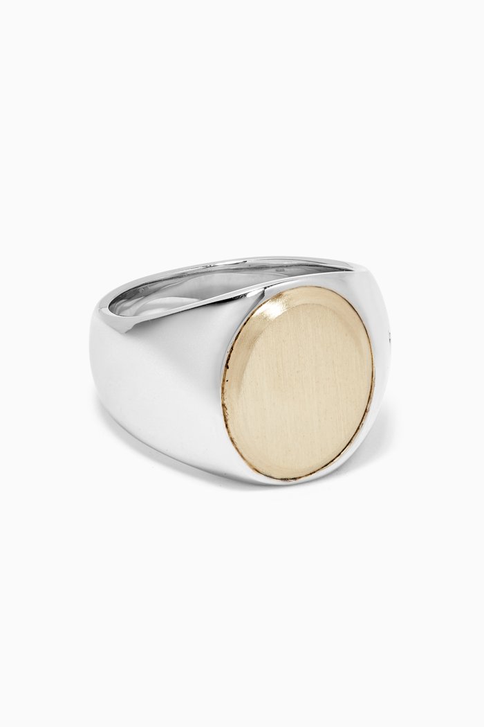 

Oval Gold Top Ring in Sterling Silver