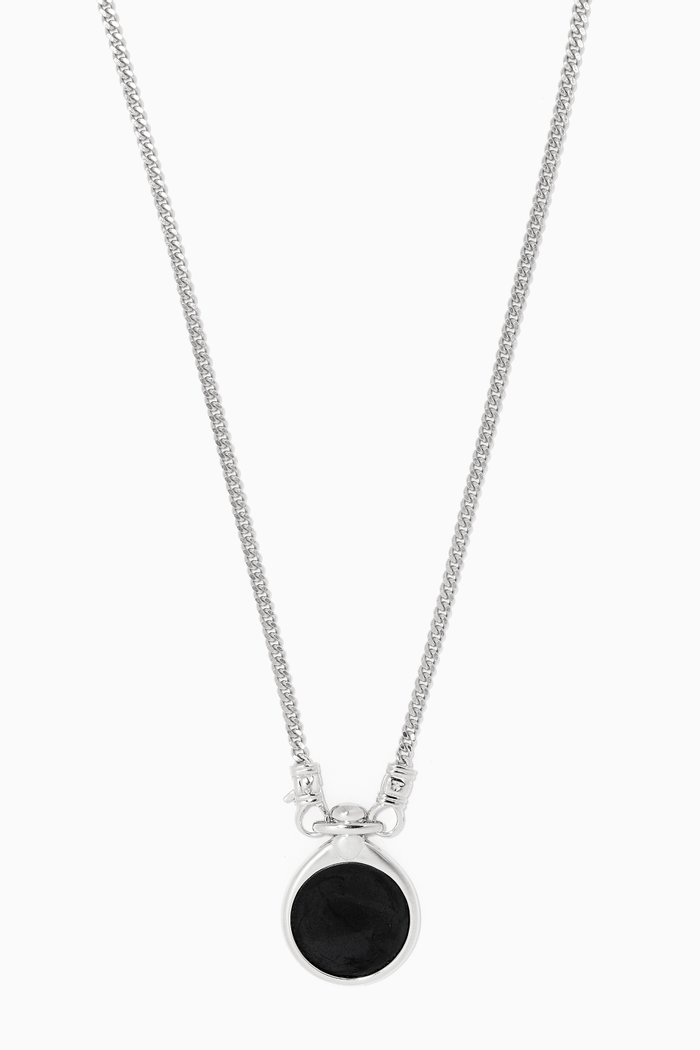 

Finn Pendant Onyx Necklace in Sterling Silver, Black