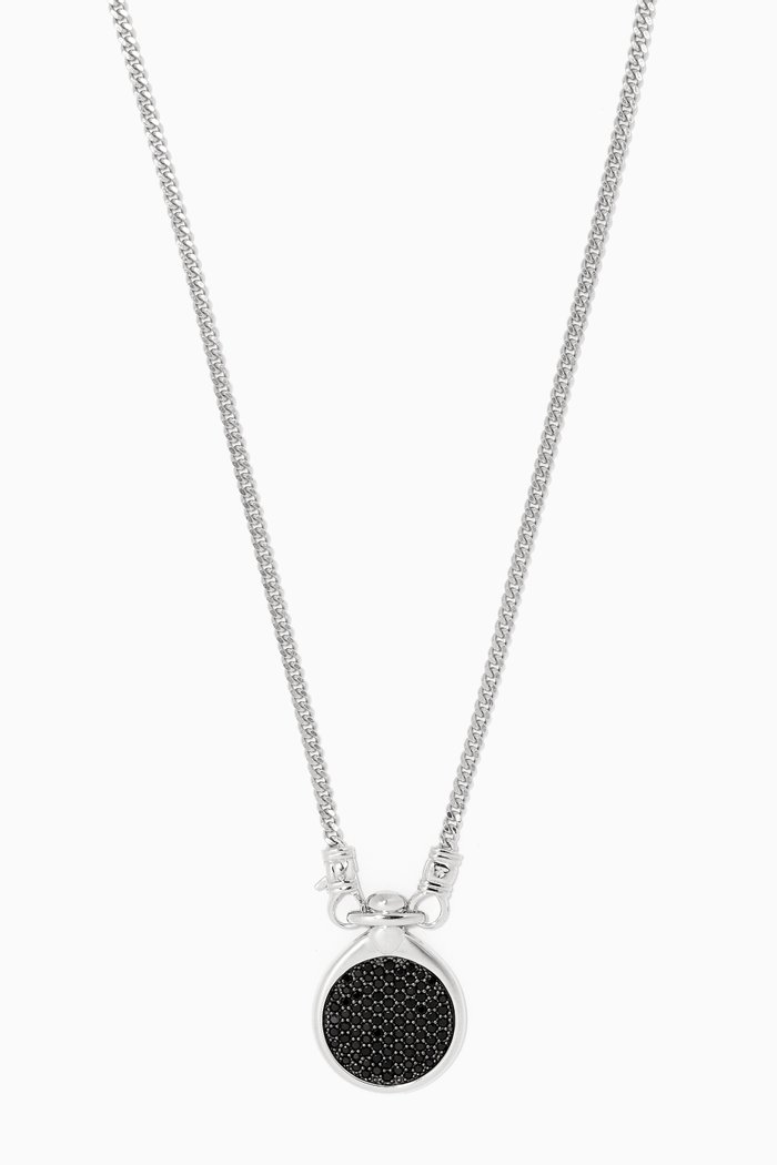

Finn Pendant Spinel Necklace in Sterling Silver, Black