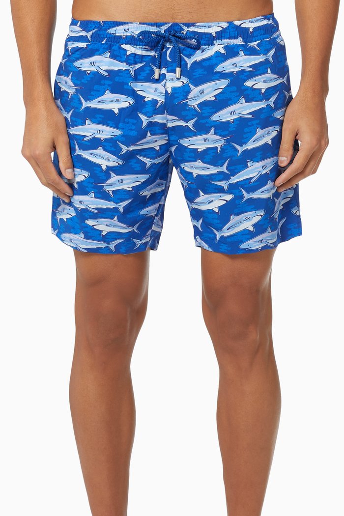Arthus Stretch II Shark Swim Shorts, Blue