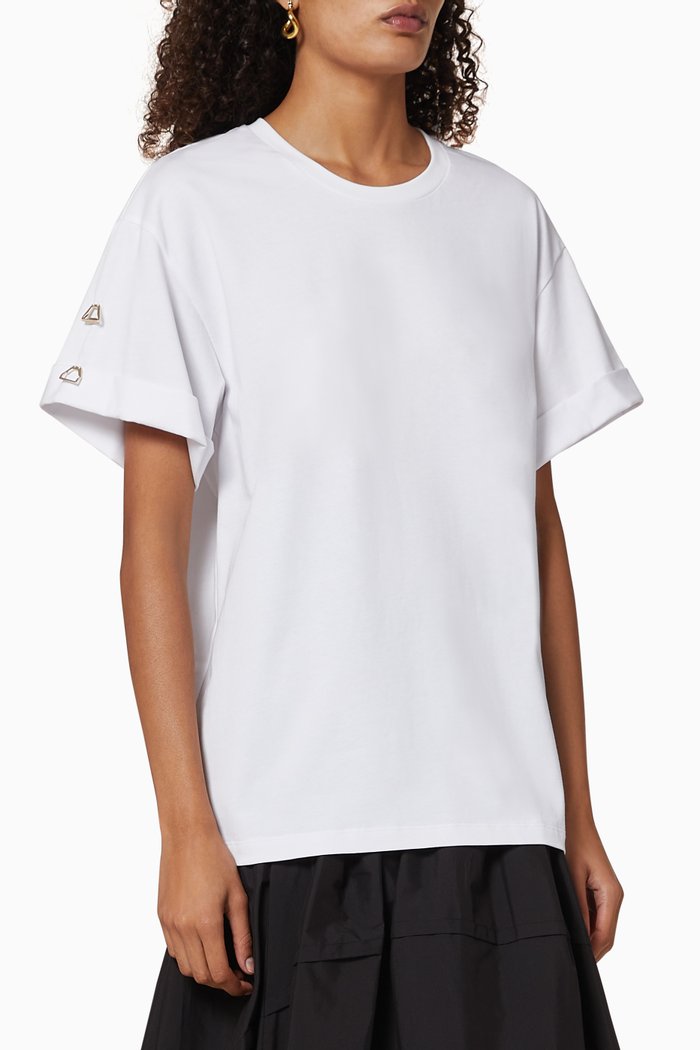 

Cotton T-shirt with Sleeve Tab, White