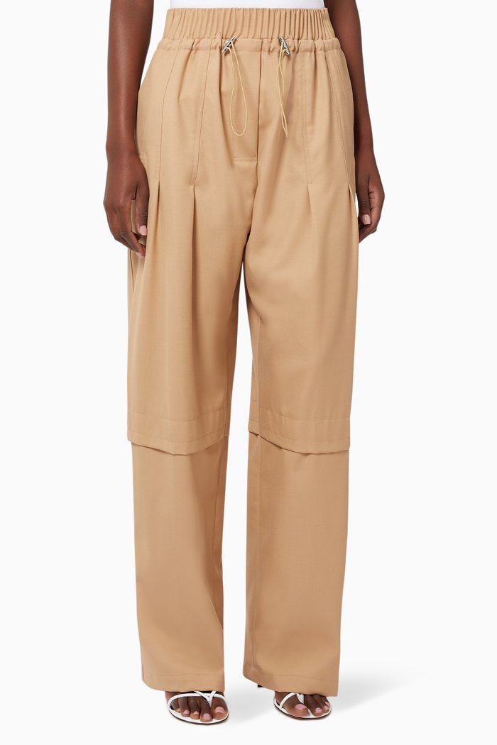 

Drawstring Wool Pants, Neutral