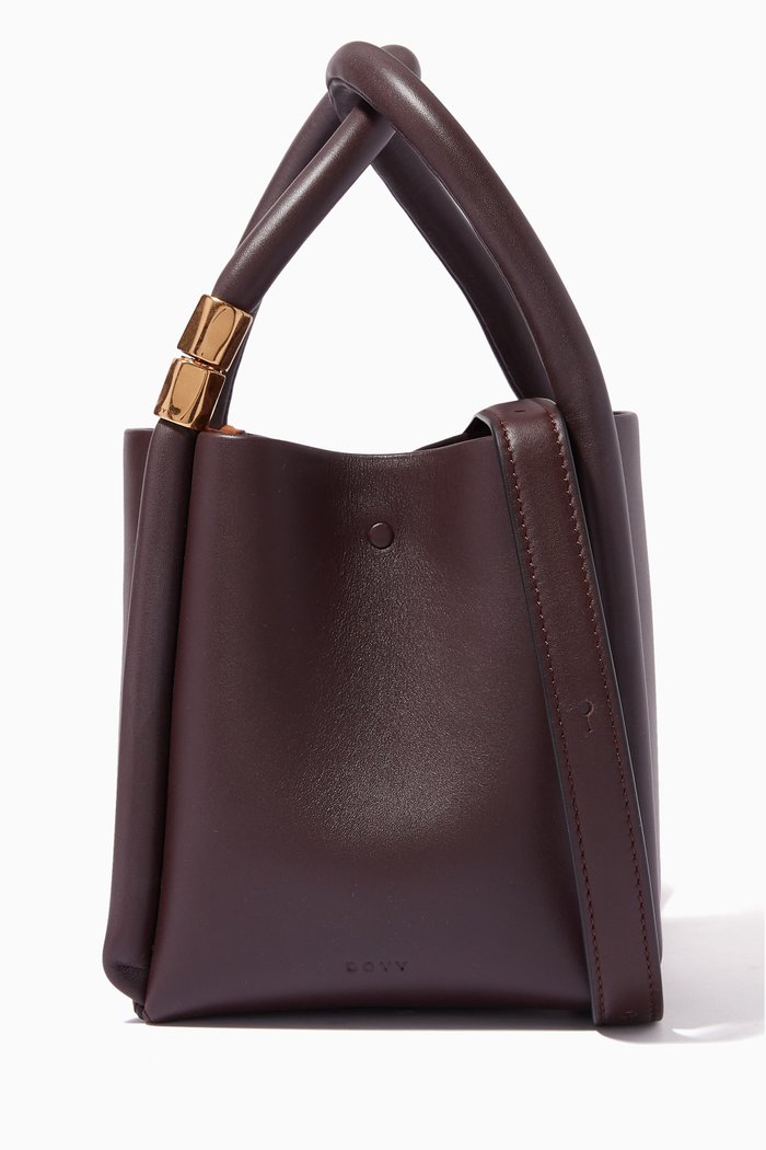 

Lotus 12 Bag in Calfskin Leather, Brown