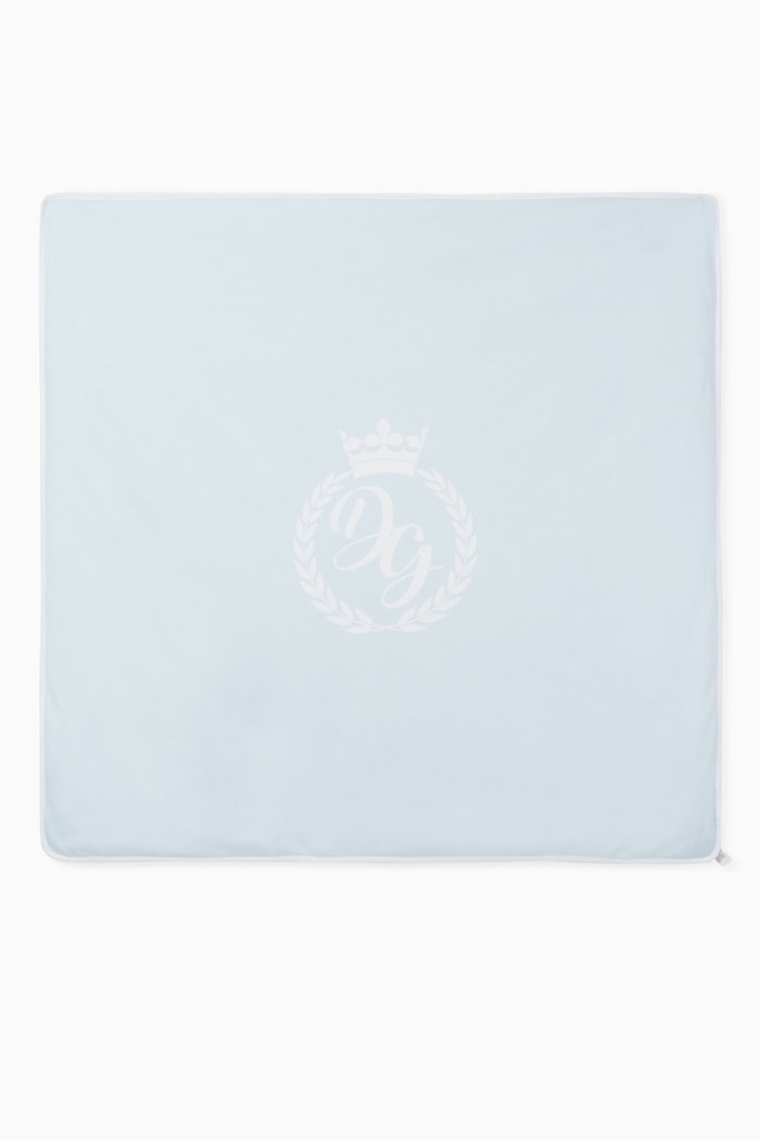

Reversible Blanket with Crown DG in Cotton Jersey, Blue