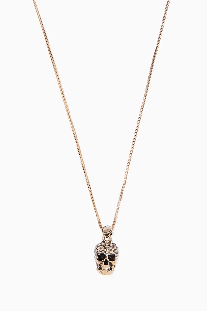 

Pavé Skull Necklace, Gold