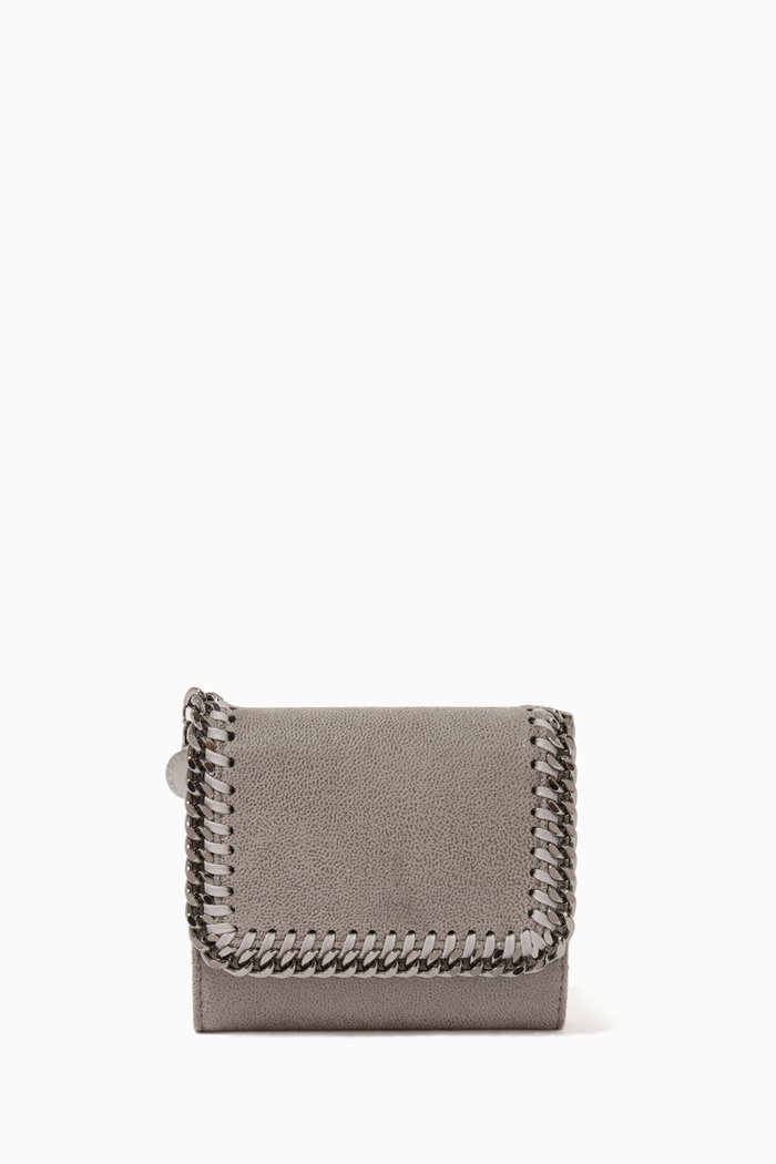 

Falabella Small Flap Wallet in Shaggy Deer, Grey