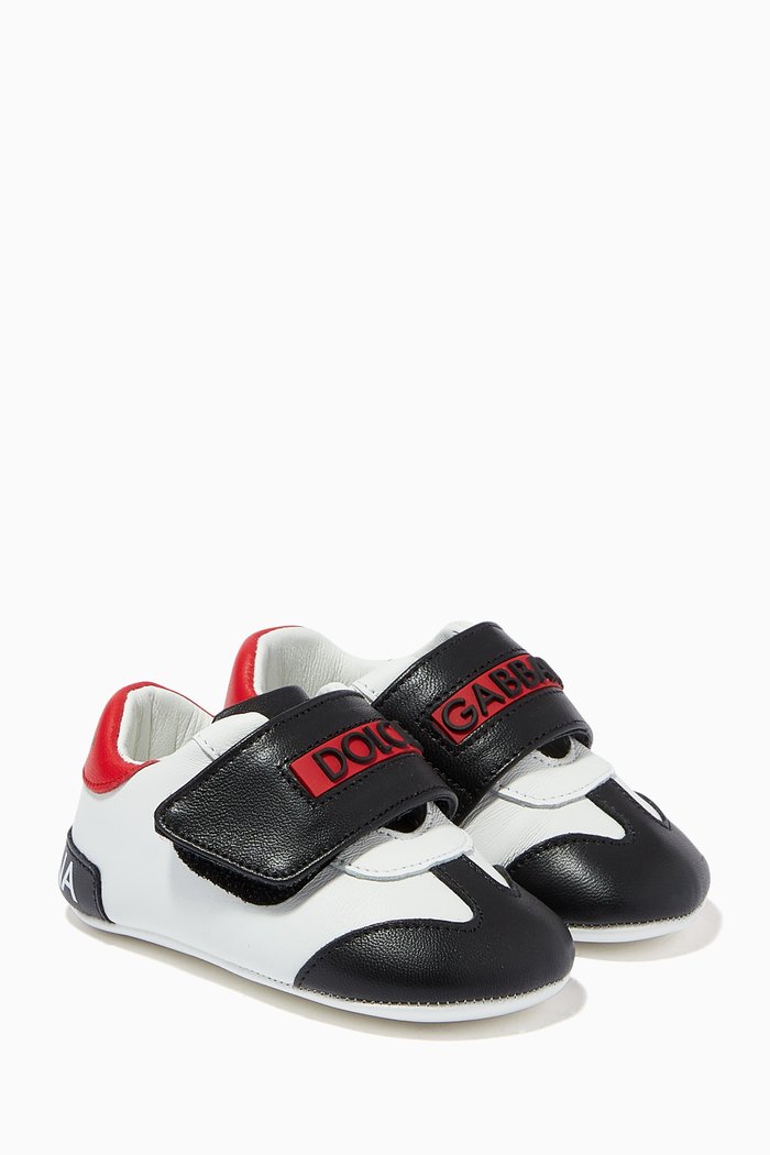 

Velcro-strap Sneakers with Logo in Nappa, Multicolour