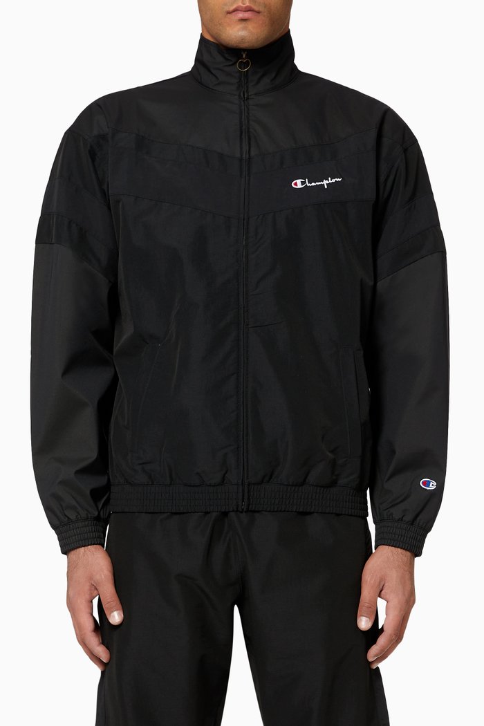 

Logo Zip Top Nylon Jacket, Black