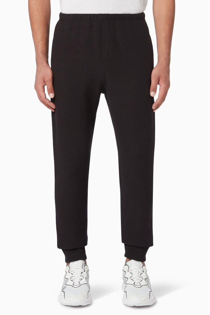 Ribbed Cuff Track Pants, Black