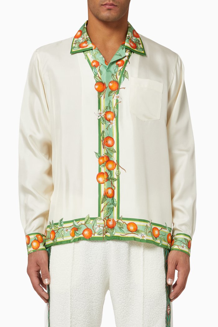 

Oranges Silk Twill Shirt, White