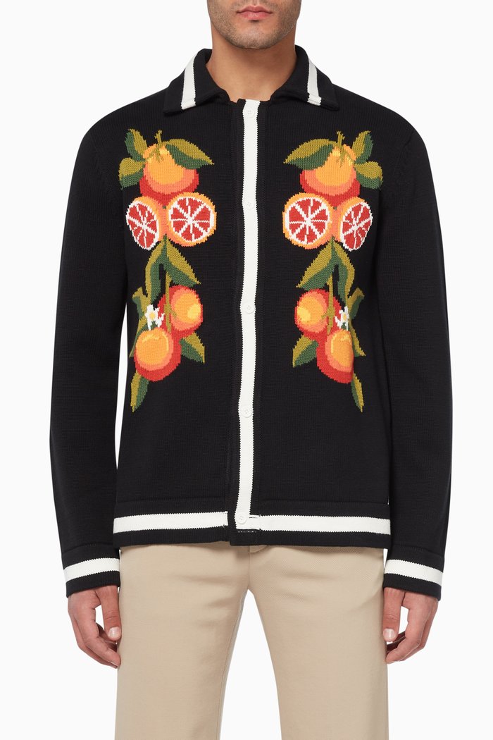 

La Branche D'Orange Knitted Cardigan, Black