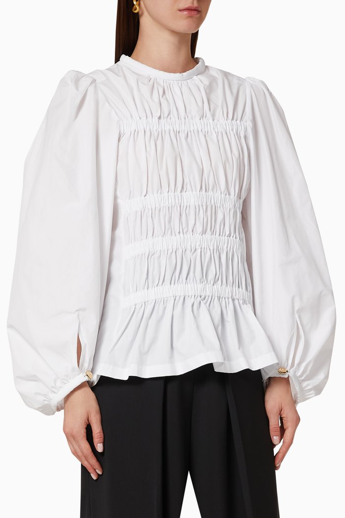 

Bonin Shirred Cotton Blouse, White