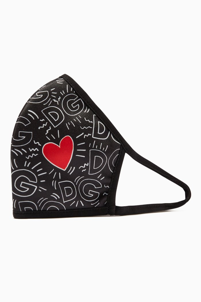 

DG Logo Heart Face Mask in Neoprene, Black