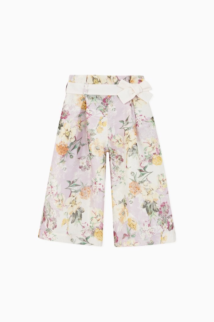 

Flower Jacquard Woven Sailor Pants, Multicolour