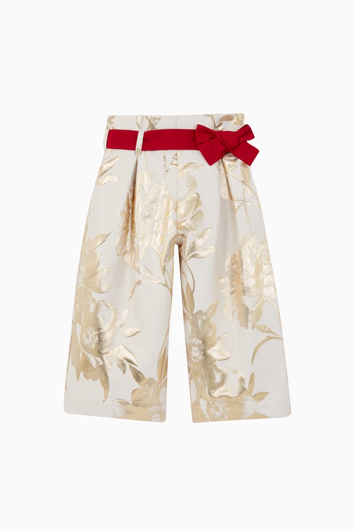

Flower Jacquard Woven Sailor Pants, Multicolour