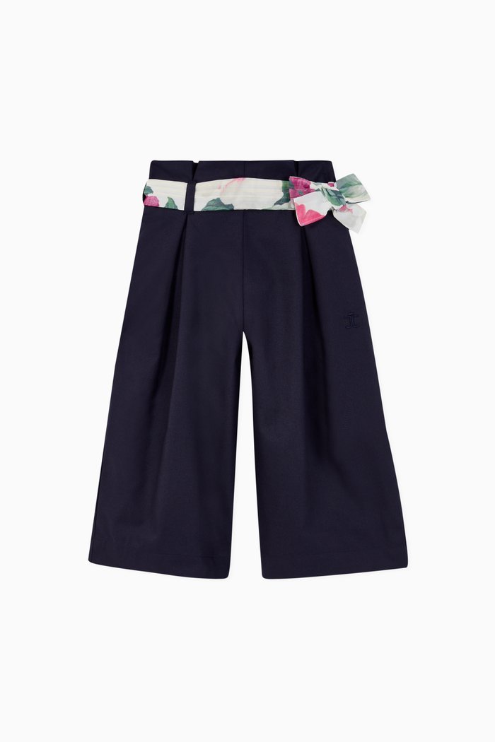 

Woven Polycotton Sailor Pants, Blue