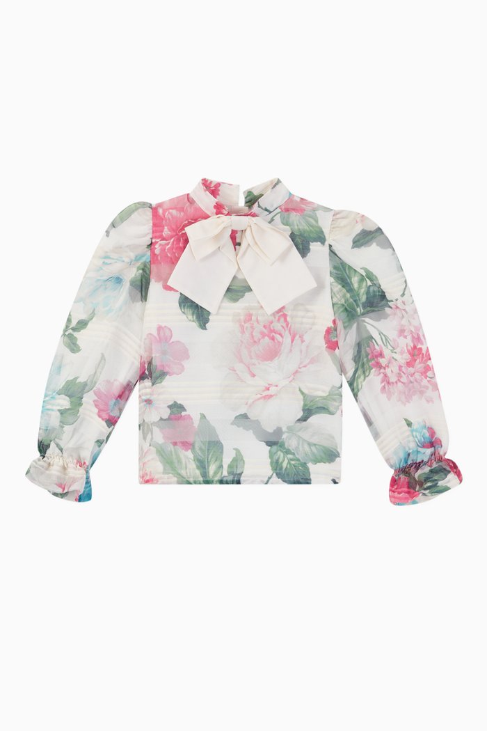 

Willow Flower Striped Organza Blouse, Multicolour