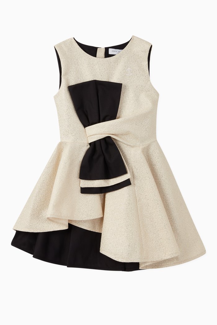 Lily Shimmer Cotton Blend Dress, Neutral