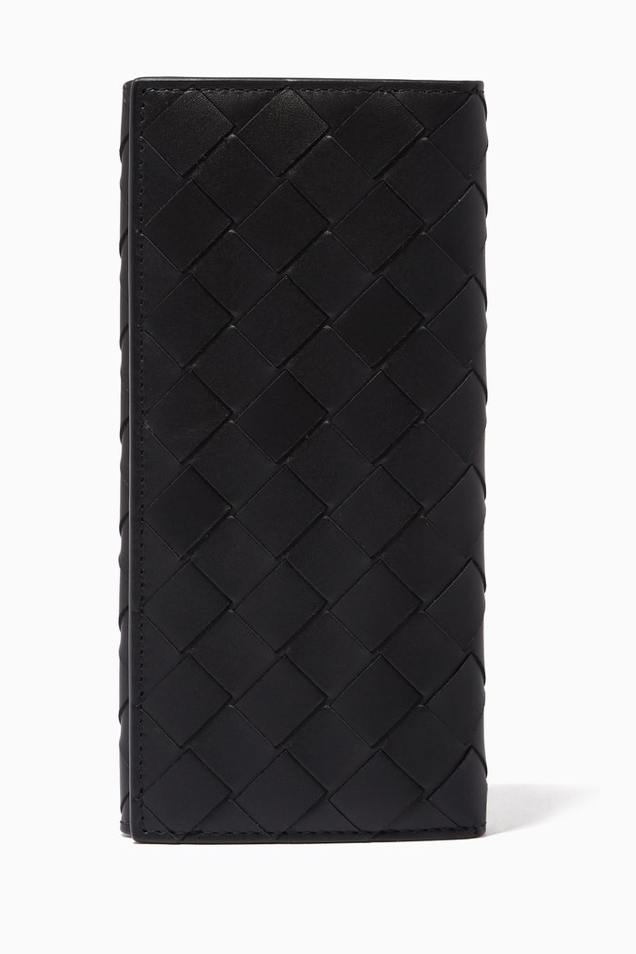 

Continental Wallet in Intrecciato Calfskin, Black