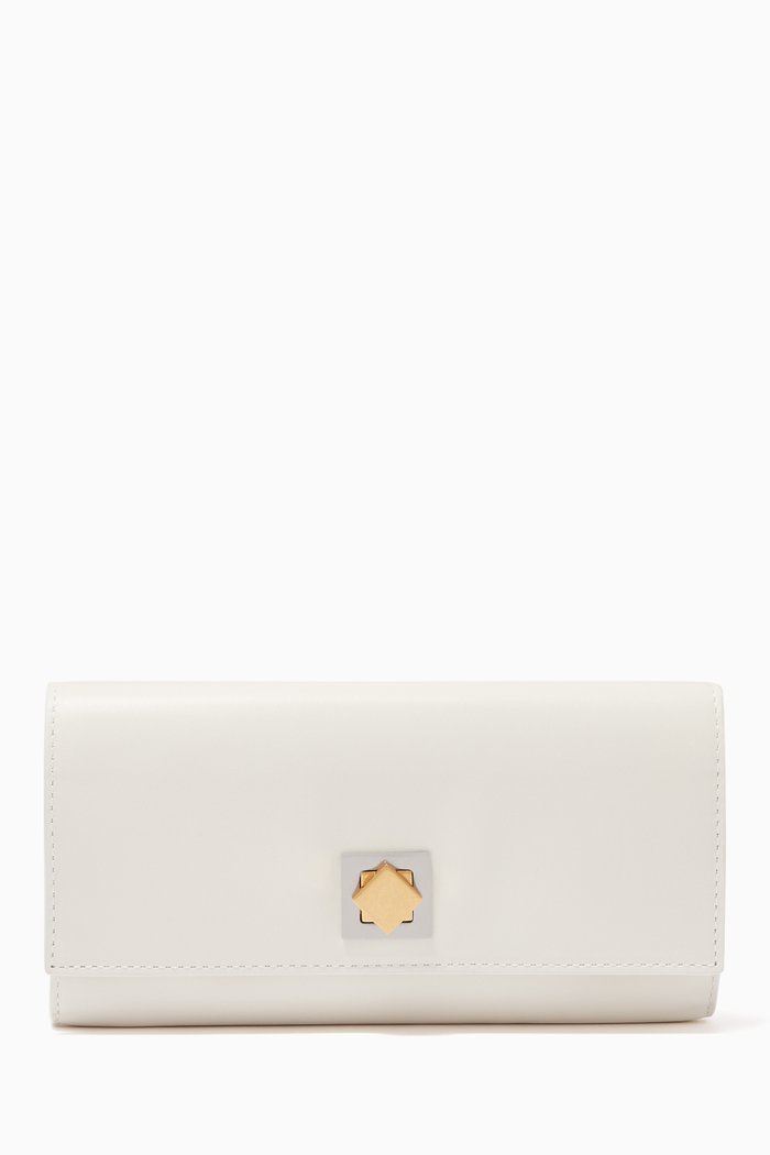 

Continental Wallet in French Calf, White