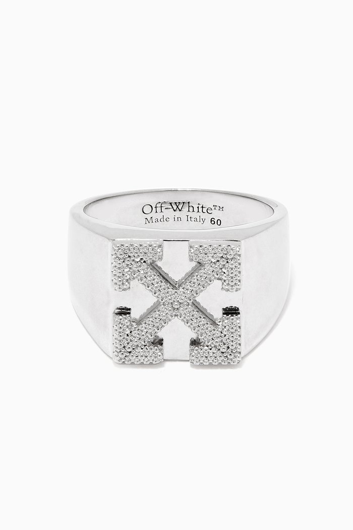 

Textured Arrows Ring in Metal, Silver