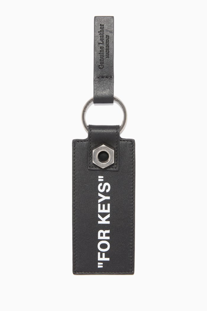 

"FOR KEYS" Key Chain in Leather, Black