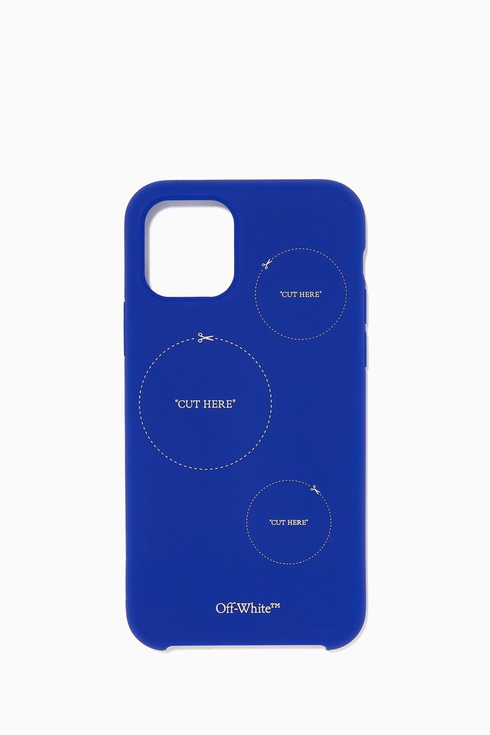 

"CUT HERE" iPhone 11 Pro Case, Blue
