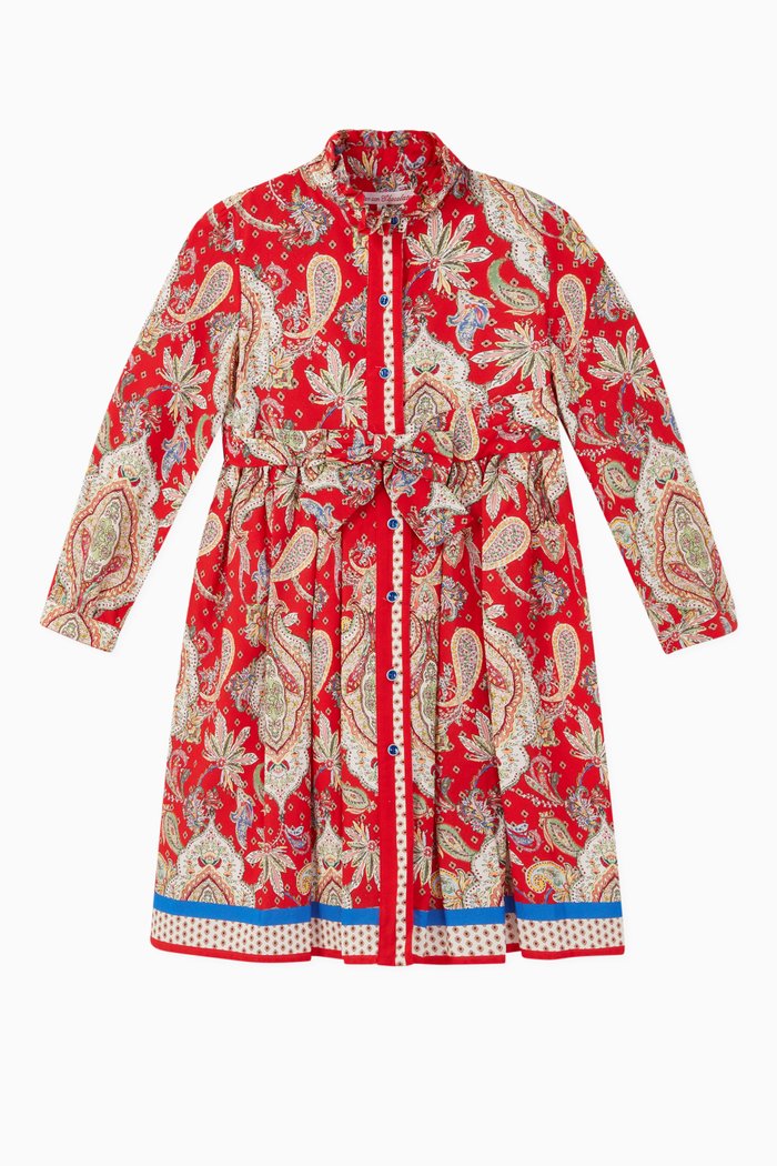 

Candy Paisley Print Cotton Dress, Red