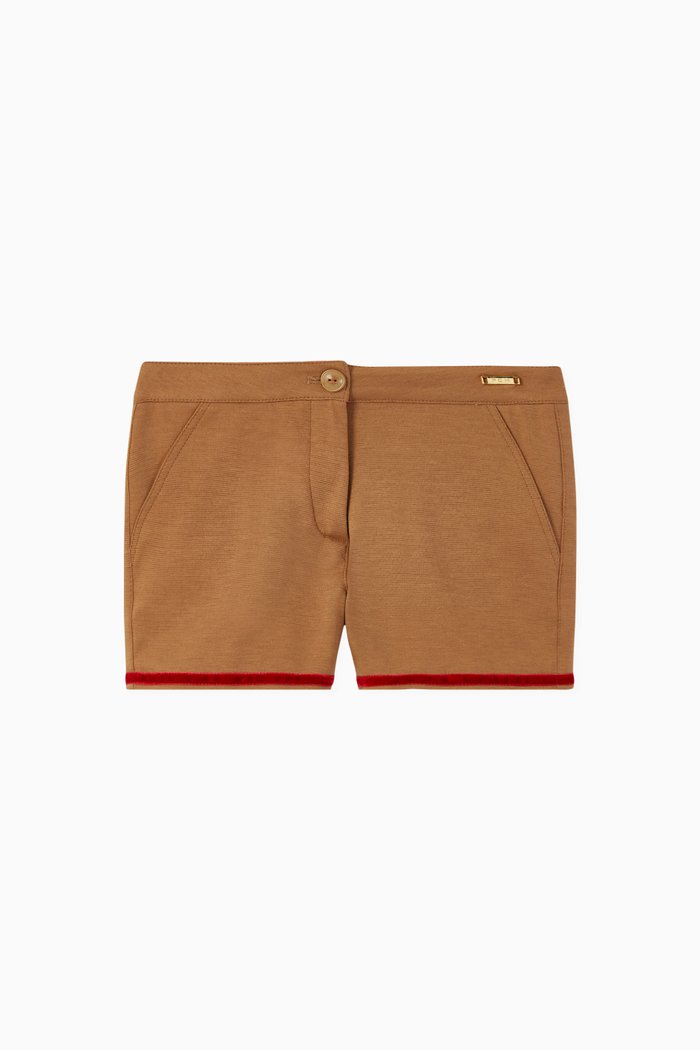 Carina Shorts with Contrast Stripe, Brown