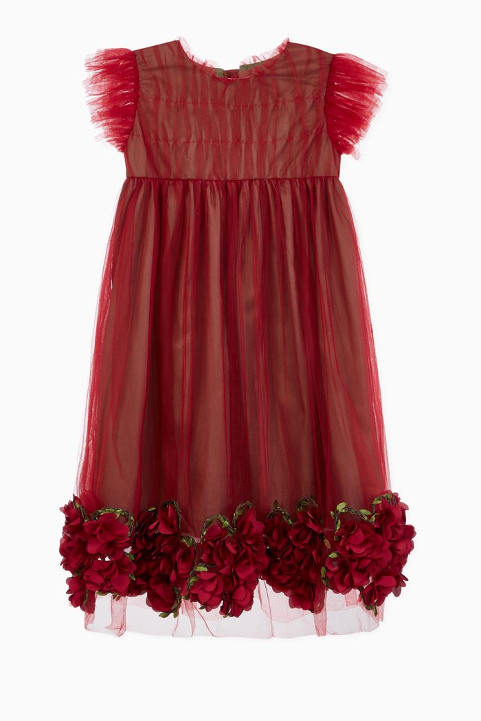 Jasone Tulle Dress, Red