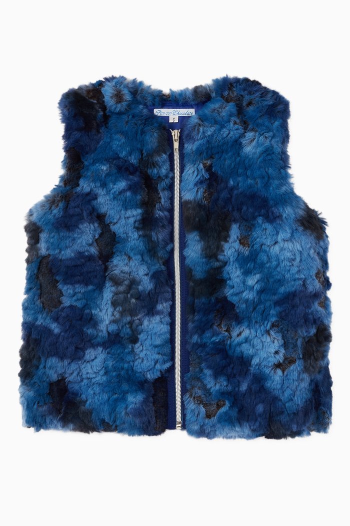 

Belsy Faux Fur Vest, Blue