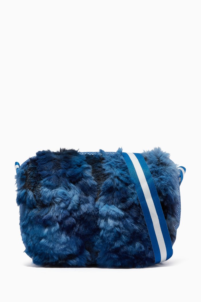 

Belia Crossbody Bag in Faux Fur, Blue