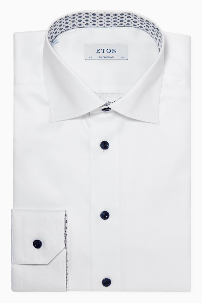 

Cotton Twill Contemporary Fit Shirt, White