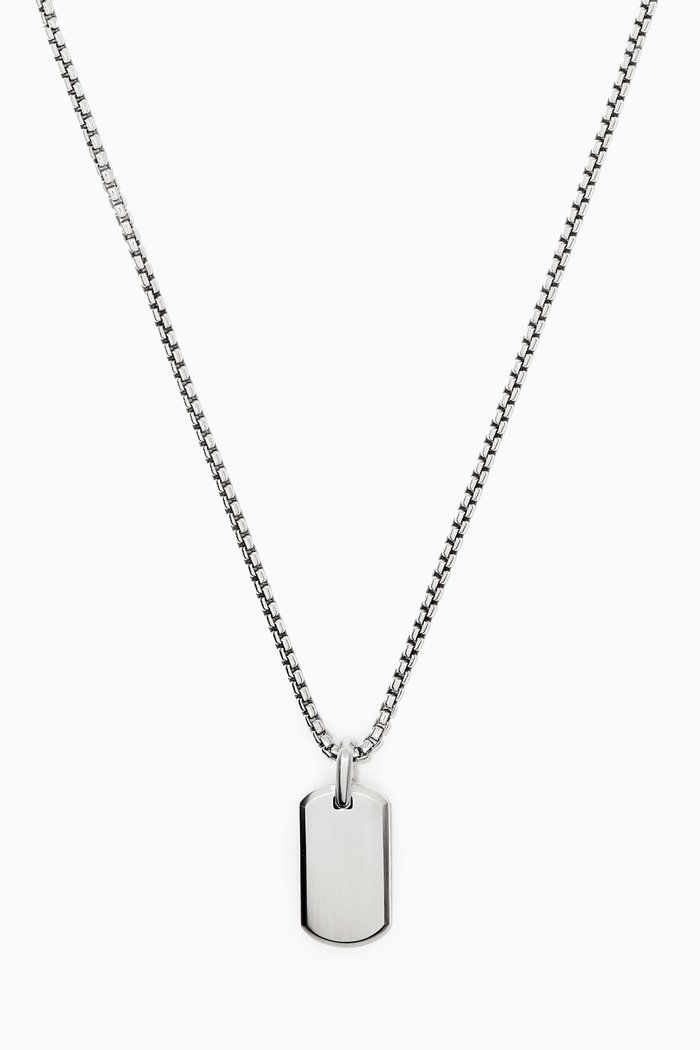 

Streamline® Tag on Small Box Chain Necklace in Sterling Silver