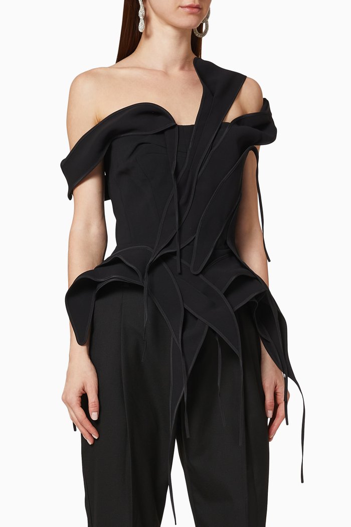 

Indulge Viscose Blend Bodice Top, Black
