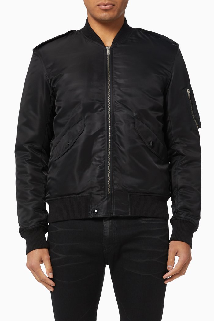 

Bomber Jacket in Nylon, Black