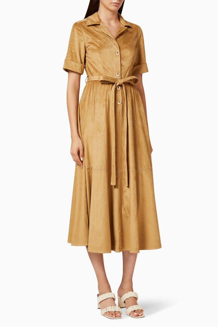 

Millie Suede Midi Dress, Neutral
